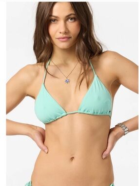 O'Neill Saltwater Solids Venice Triangle Bikini Top in Color Holiday Size Small